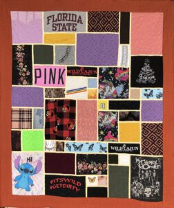 Memorial t-shirt quilt with accent border and border